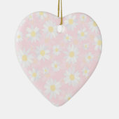 Classy White Daisy Blume Botanisches Pink Design Keramik Ornament (Rechts)