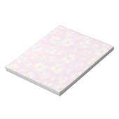 Classy White Daisy Blume Botanisches Pink Design Notizblock (Rotiert)