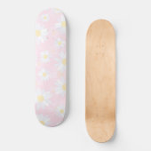 Classy White Daisy Blume Botanisches Pink Design Skateboard (Vorderseite)