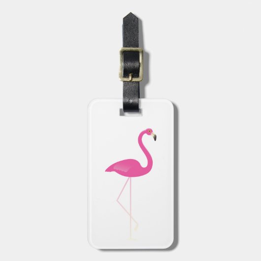 Classy White Flamingo Gepäckmarke Gepäckanhänger (Vorderseite vertikal)