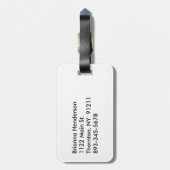 Classy White Flamingo Gepäckmarke Gepäckanhänger (Rückseite vertikal)