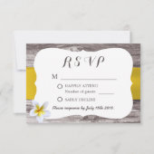 Classy White Frangipani Theme Wedding RSVP (Vorderseite)