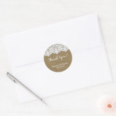 Classy White Lace & Burlap Danke Sticker (Umschlag)