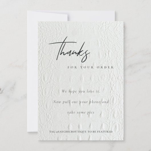 Classy White Leather Textur Danke Business (Vorderseite)