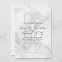 Classy White Marble Moderne Script Hochzeit