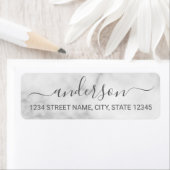 Classy White Marble Script-Rücksendeadresse (Insitu)
