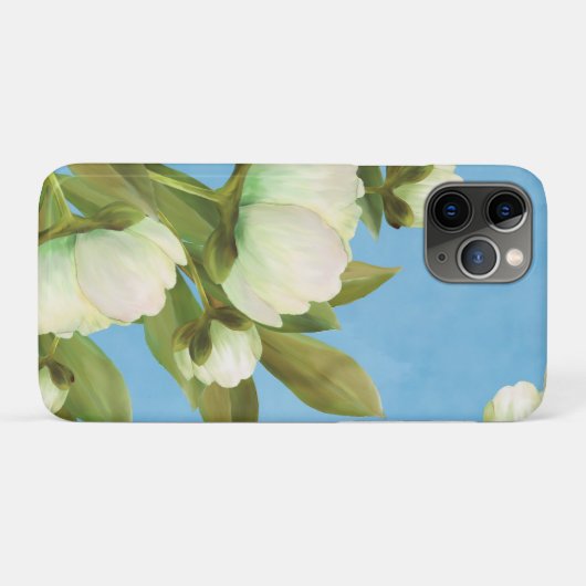 Classy White Peonies Floral Bouquet Case-Mate iPhone Hülle (Rückseite (Horizontal))