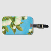 Classy White Peonies Floral Bouquet Gepäckanhänger (Vorderseite (Horizontal))