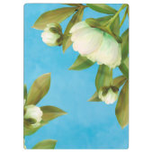 Classy White Peonies Floral Bouquet Klemmbrett (Rückseite)