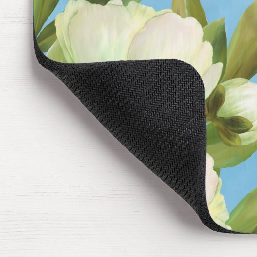 Classy White Peonies Floral Bouquet Mousepad (Ecke)