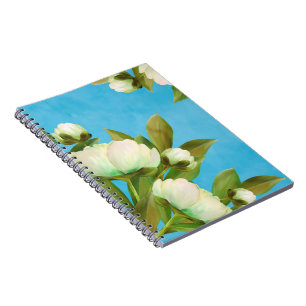 Classy White Peonies Floral Bouquet Notizblock