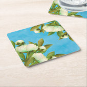 Classy White Peonies Floral Bouquet Rechteckiger Pappuntersetzer (angewinkelt)