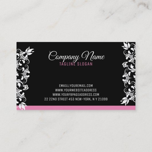 Classy White Wirbel Visitenkarte (Rückseite)