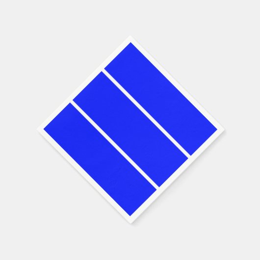 Classy Wide Bright Royal Blue Slim White Stripes Serviette (Ecke)