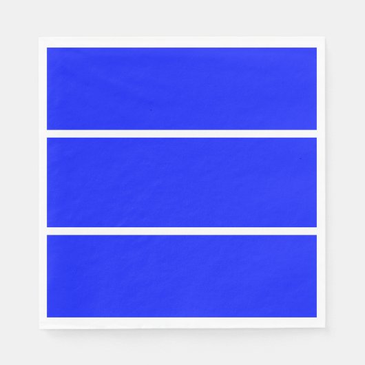 Classy Wide Bright Royal Blue Slim White Stripes Serviette (Vorderseite)