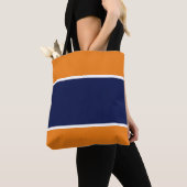 Classy Wide Navy Blue White Orange Summer Strips Tasche (Von Nahem)