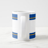 Classy Wide White Royal Gelb Rennstreifen Jumbo-Tasse (Rückseite)