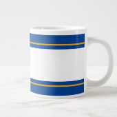 Classy Wide White Royal Gelb Rennstreifen Jumbo-Tasse (Rechts)