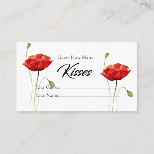 Classy Wie viele Kisses Bridal Game Enclosure Card Begleitkarte (Vorderseite)