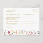 Classy Wildblume Garden Wreath Save the Date Ankündigungspostkarte (Rückseite)