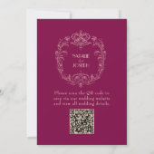 Classy Wine Beige Old Money Luxury QR Code Wedding Einladung (Rückseite)