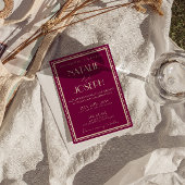 Classy Wine Dusty Rose Old Money Retro Wedding Einladung