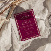 Classy Wine Old Money Luxury Retro Photo Wedding Einladung