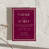 Classy Wine Old Money Retro Photo QR Code Wedding Einladung