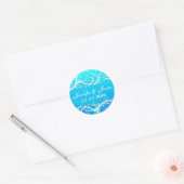 Classy Winter Blue Blühe Siegel Save the Date Runder Aufkleber (Umschlag)