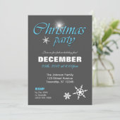 Classy Winter Blue Weihnachts-Party Einladungen (Stehend Vorderseite)