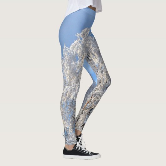 Classy Winter Frost Tree and Branch Designed Leggings (Rechts)