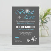 Classy Winter mit Blue Bridal Dusche Einladungen (Stehend Vorderseite)