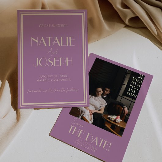 Classy Wisteria Old Money Fancy Photo Wedding Save The Date