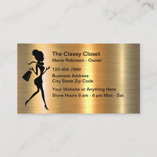 Classy Women's Fashion Apparel Store Visitenkarte (Vorderseite)