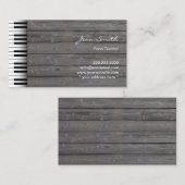 Classy Wood Background Musik Klavierlehrer Visitenkarte (Vorne/Hinten)