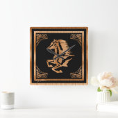Classy Wood Horse Quadratische Wanduhr (Zuhause)
