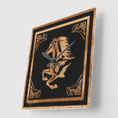 Classy Wood Horse Quadratische Wanduhr (Winkel)
