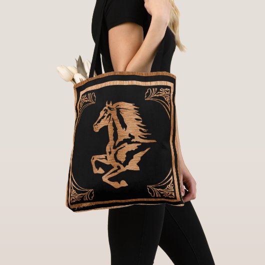 Classy Wood Horse Silhouette Tasche (Von Nahem)