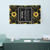 Classy Yellow Sunblumen Stilvolles Muster Geburtst Banner (Messeveranstaltung)