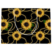Classy Yellow Sunblumen Stilvolles Muster Geburtst Große Geschenktüte (Rückseite)