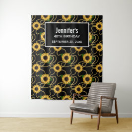 Classy Yellow Sunblumen Stilvolles Muster Geburtst Wandteppich