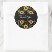 Classy Yellow Sunflowers Stilvolles Muster Vielen Runder Aufkleber (Tasche)
