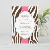 Classy Zebra Babydusche Einladung (Stehend Vorderseite)