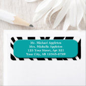Classy Zebra Print Aquamarin Address Labels (Insitu)