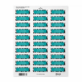 Classy Zebra Print Aquamarin Address Labels (Vorne)