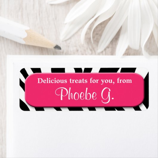 Classy Zebra Print Berry Kitchen Baking Labels (Insitu)