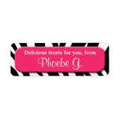 Classy Zebra Print Berry Kitchen Baking Labels (Vorne)