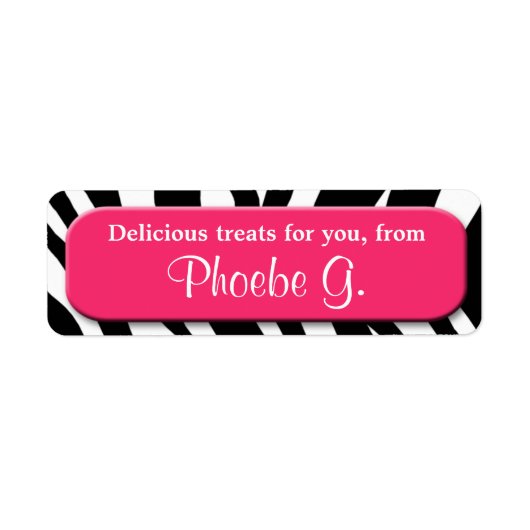 Classy Zebra Print Berry Kitchen Baking Labels (Vorne)