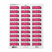 Classy Zebra Print Berry Kitchen Baking Labels (Vorne)