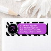 Classy Zebra Print Lila Monogram Address Labels (Insitu)